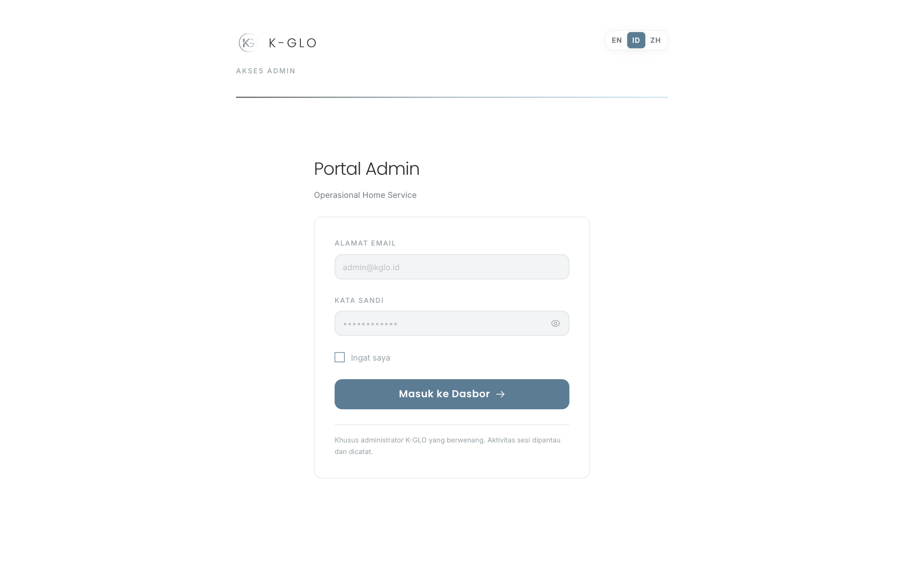 Halaman login admin